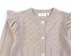Petit Piao rose fawn cardigan
